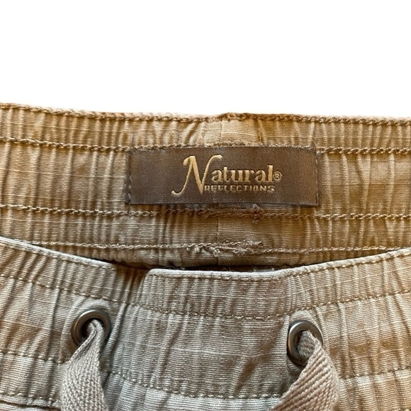Natural Reflections Texturized Khaki Shorts - Elasticized Waist Drawstring XL - Picture 2 of 6